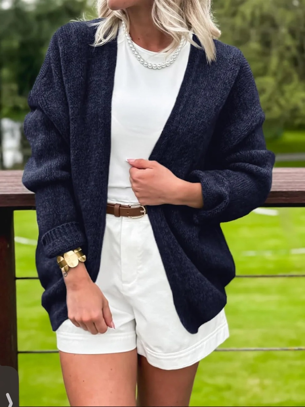 Saodimallsu Open-Front Knit Cardigan- Medium